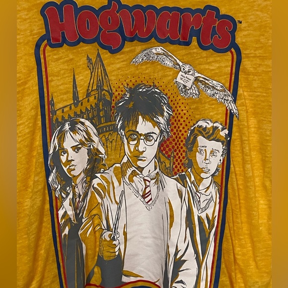 Harry Potter HOGWARTS Yellow See Through Women’s XS T-Shirt MINTY RETRO - Picture 2 of 4